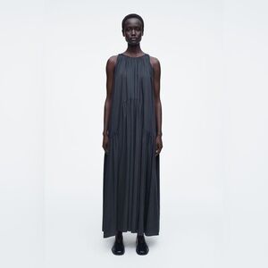 COS Deep Charcoal Navy Slinky Floor Length Dress